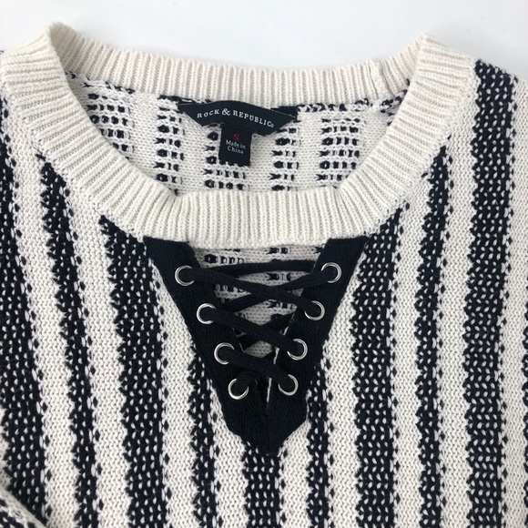 Rock and Republic Striped Knit Sweater Sz S - Picture 3 of 13
